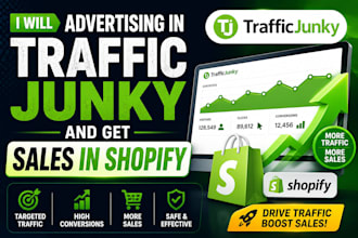 advertise in trafficjunky and help you get sales on shopify