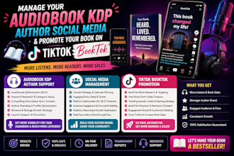 manage audiobook KDP author social media and promote your book on tiktok booktok
