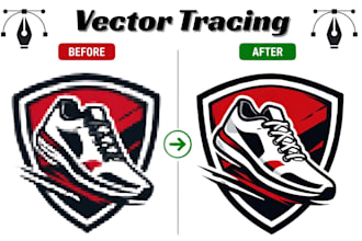 vector trace your image vector logo redraw into high qulity adobe illustration