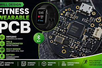 design fitness wearable pcb, nrf52840, ble, imu, accelerometer, sensor, battery
