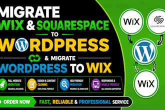 migrate wix squarespace to wordpress website clone and migrate wordpress to wix