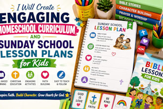 create engaging homeschool curriculum and sunday school lesson plans for kids