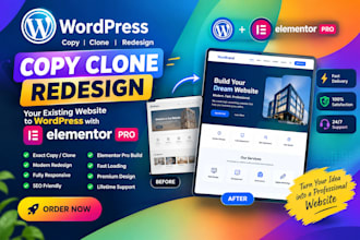 design  ai website redesign copy clone website wordpress website using elemnetor