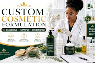 develop formulas for cosmetic formulation face scrub air conditioner, shampoo