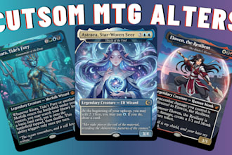 create custom mtg card alter tcg illustration edh commander anime mtg fan art