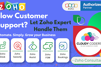 set up zoho desk, salesiq, and bookings for customer support