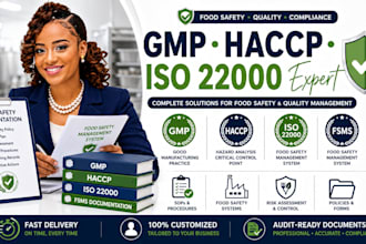 develop gmp, haccp and iso 22000 food safety documentation