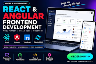 develop modern react angular frontend web applications