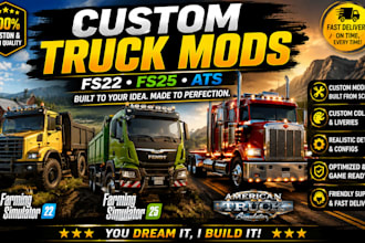 create fs22 custom truck mod, farming simulator, fs25, american truck simulator