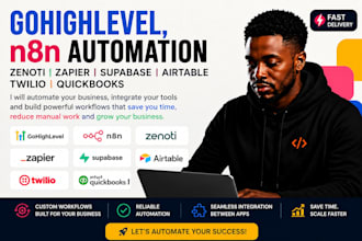 do gohighlevel n8n automation zenoti zapier supabase airtable twilio quickbooks