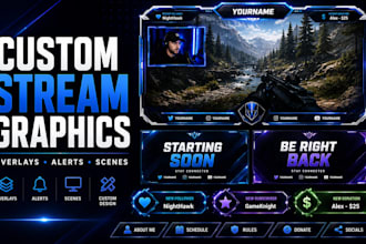 create custom stream graphics, overlays, alerts and scenes
