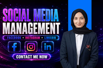 do facebook management, instagram management and linkedln management