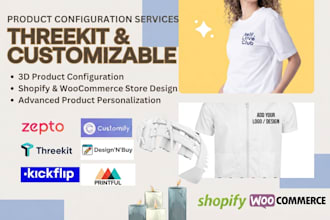integrate threekit customily angle 3d configurator on shopify woocommerce pod