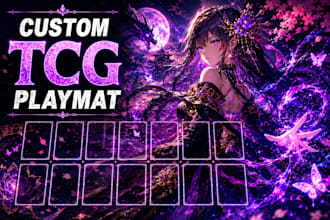 create custom anime tcg playmat artwork for card games mtg pokemon yugioh