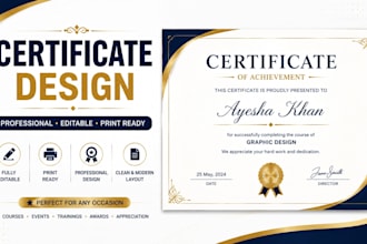 design a professional certificate in microsoft word
