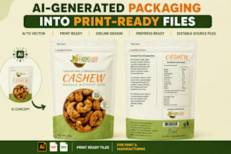 convert ai packaging to vector, print ready dieline files
