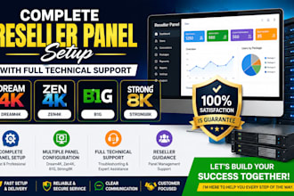 complete reseller panel with dream4k, zen4k b1g strong8k, full technical support