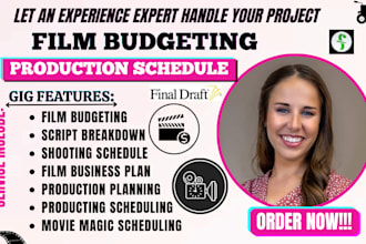 create a movie magic film budget, script breakdown, and shooting schedule