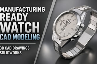 do manufacturing ready watch cad modeling 3d cad drawings, solidworks rendering