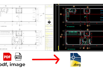 convert architectural PDF drawings, sketch,image to autocad dwg