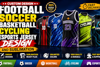 do football soccer basketball cycling esports jersey design and sublimation