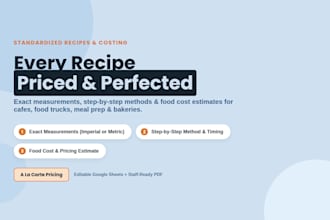 develop custom recipes for your food brand, bakery or restaurant