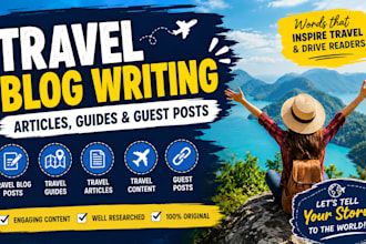 write travel blog travel guide travel articles and travel guest posts backlinks