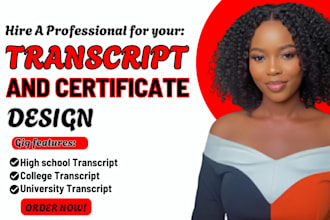 design transcript for high school college and university, ged certificate design