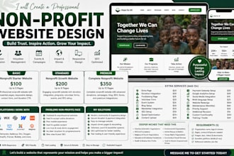 design non profit, charities, ngos, foundations,  orphanages food banks website