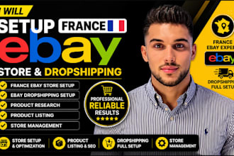 setup france ebay store, ebay dropshipping, product listing, store management