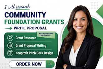 research community foundation grants write proposal design nonprofit pitch deck