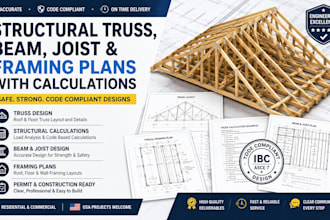 usa design structural truss beam joist and framing plans with calculations