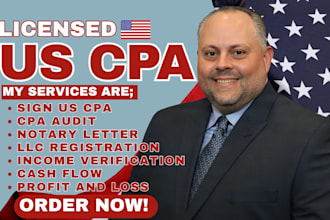 prepare notary letter llc registration income verification write US CPA letter