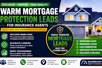 generate you an exclusive warm mortgage protection leads for insurance agents
