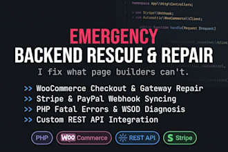 fix woocommerce checkout, stripe webhooks, or PHP errors