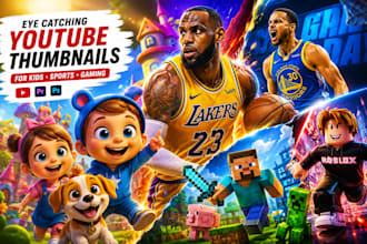 create youtube thumbnails for kids animation nba and sports