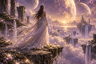 design fantasy album cover, dreamy cover art and dark fantasy artwork