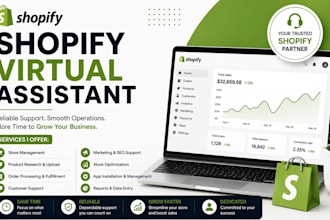 be your shopify virtual assistant, shopify marketing, and shopify store manager