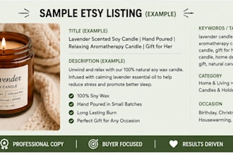 write engaging etsy listings and social media captions