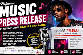 write a professional music press release for your new music
