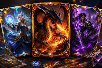 design custom tcg cards and trading card game artwork