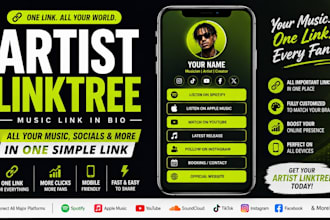 create an artist linktree music link in bio for your music and socials