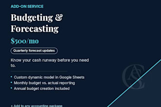 build custom financial models, budgeting, and forecasting in excel or sheets