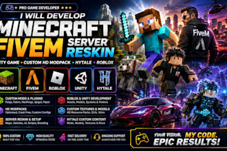 develop minecraft fivem server reskin unity game custom hd modpack hytale roblox