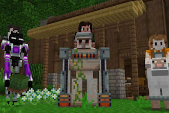 develop minecraft mod, plugin, addon custom blockbench 3d model, mob and bosses