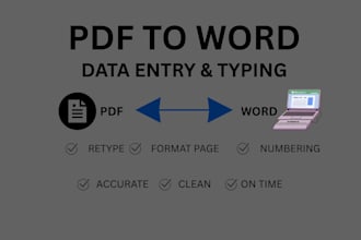 manually type and format your PDF in word