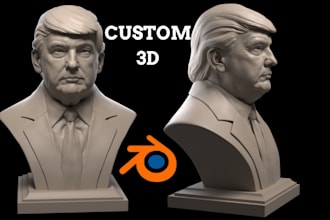 sculpt realistic 3d head model 3d bust from photo for stl 3d printing