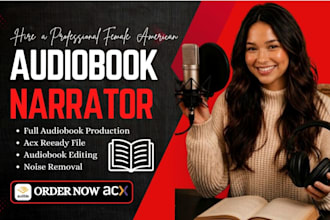record american female voice over for english voiceover, voice actor, narration