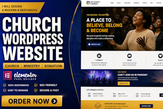 redesign responsive wordpress church webseite, ministry, donation with elementor