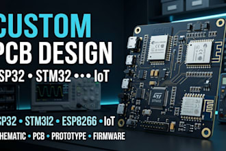 design pcb, schematic, hardware prototype, esp32 stm32 esp8266 and iot devices